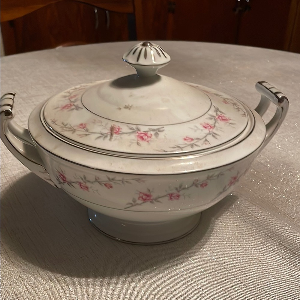 Floral Porcelain Tureen with Lid